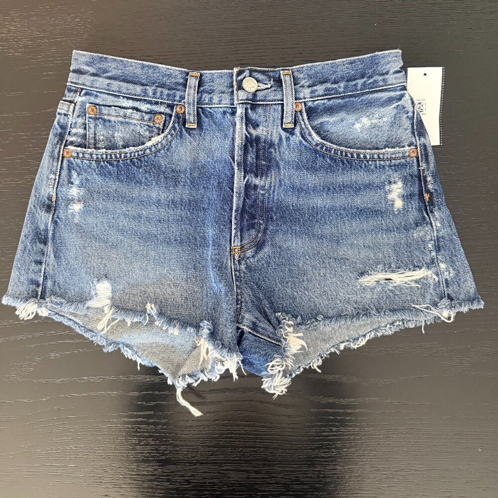 AGOLDE Parker Vintage Cut Off Short Denim In Dark Swapmeet